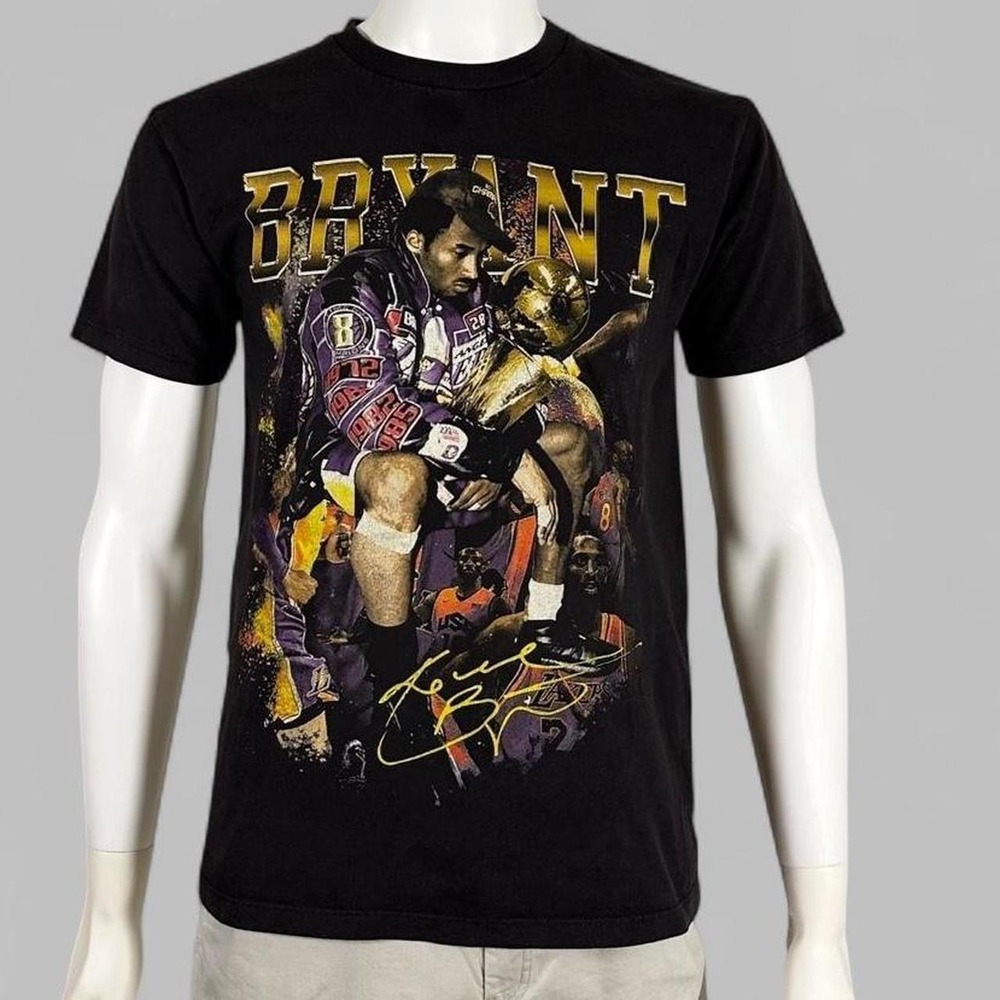 Kobe Bryant Lakers Graphic Tee Black NBA Basketball‎ Y2K Streetwear Size M